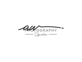 Letter AW Signature Logo Template Vector