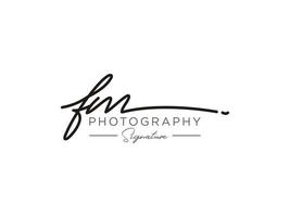 Letter FM Signature Logo Template Vector