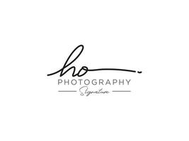 Letter HO Signature Logo Template Vector