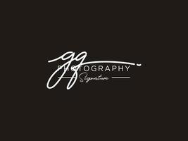 vector de plantilla de logotipo de firma de letra gq