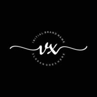 Initial VX handwriting logo template vector