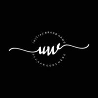 Initial UW handwriting logo template vector