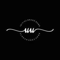 Initial UU handwriting logo template vector