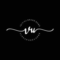 Initial VU handwriting logo template vector