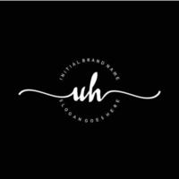 Initial UH handwriting logo template vector