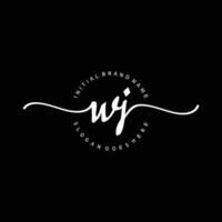 Initial WJ handwriting logo template vector