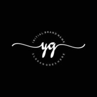 Initial YG handwriting logo template vector