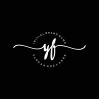 Initial YF handwriting logo template vector