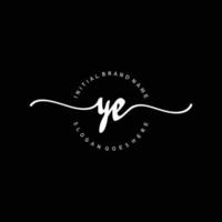 Initial YE handwriting logo template vector