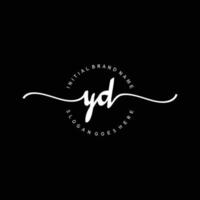 Initial YD handwriting logo template vector