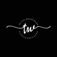 Initial TW handwriting logo template vector