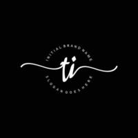 Initial TI handwriting logo template vector