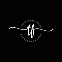 Initial TF handwriting logo template vector