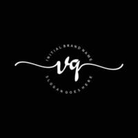 Initial VQ handwriting logo template vector