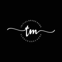 Initial TM handwriting logo template vector