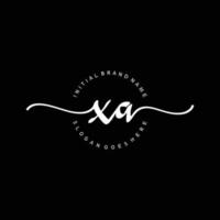 Initial XA handwriting logo template vector