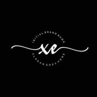 Initial XE handwriting logo template vector