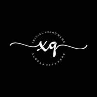 Initial XQ handwriting logo template vector