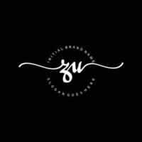 Initial ZU handwriting logo template vector