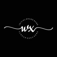 Initial WX handwriting logo template vector