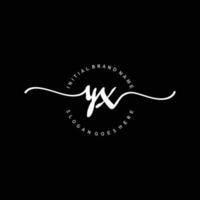 Initial YX handwriting logo template vector