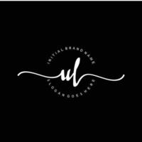 Initial UL handwriting logo template vector