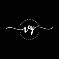 Initial VY handwriting logo template vector