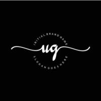 Initial UG handwriting logo template vector