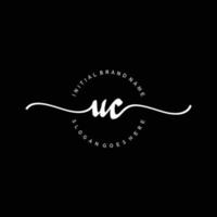 Initial UC handwriting logo template vector