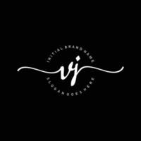 Initial VJ handwriting logo template vector