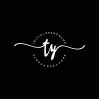 Initial TY handwriting logo template vector