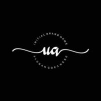 Initial UA handwriting logo template vector