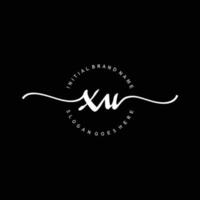 Initial XU handwriting logo template vector