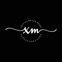 Initial XM handwriting logo template vector