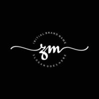 Initial ZM handwriting logo template vector