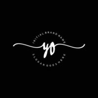 Initial YO handwriting logo template vector