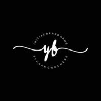 Initial YB handwriting logo template vector