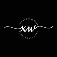 Initial XW handwriting logo template vector