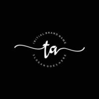 Initial TA handwriting logo template vector