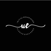 Initial UE handwriting logo template vector