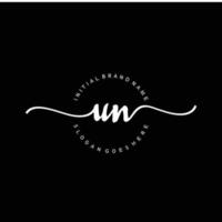 Initial UN handwriting logo template vector