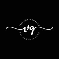 Initial VG handwriting logo template vector