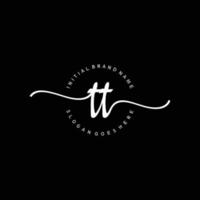 Initial TT handwriting logo template vector