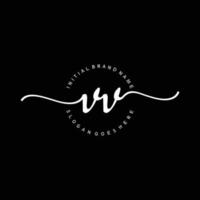 Initial VV handwriting logo template vector