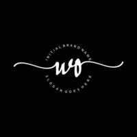 Initial WO handwriting logo template vector