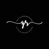 Initial YR handwriting logo template vector