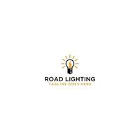 Road Lighting Logo Sign Design vector