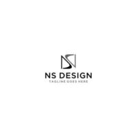 SN or NS Initial Logo Sign Design vector
