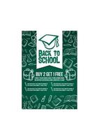 Back to School sale vector chalkboard poster