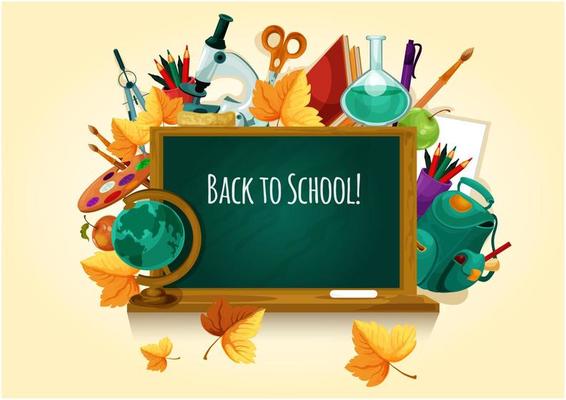 Back to school. Chalked text on blackboard